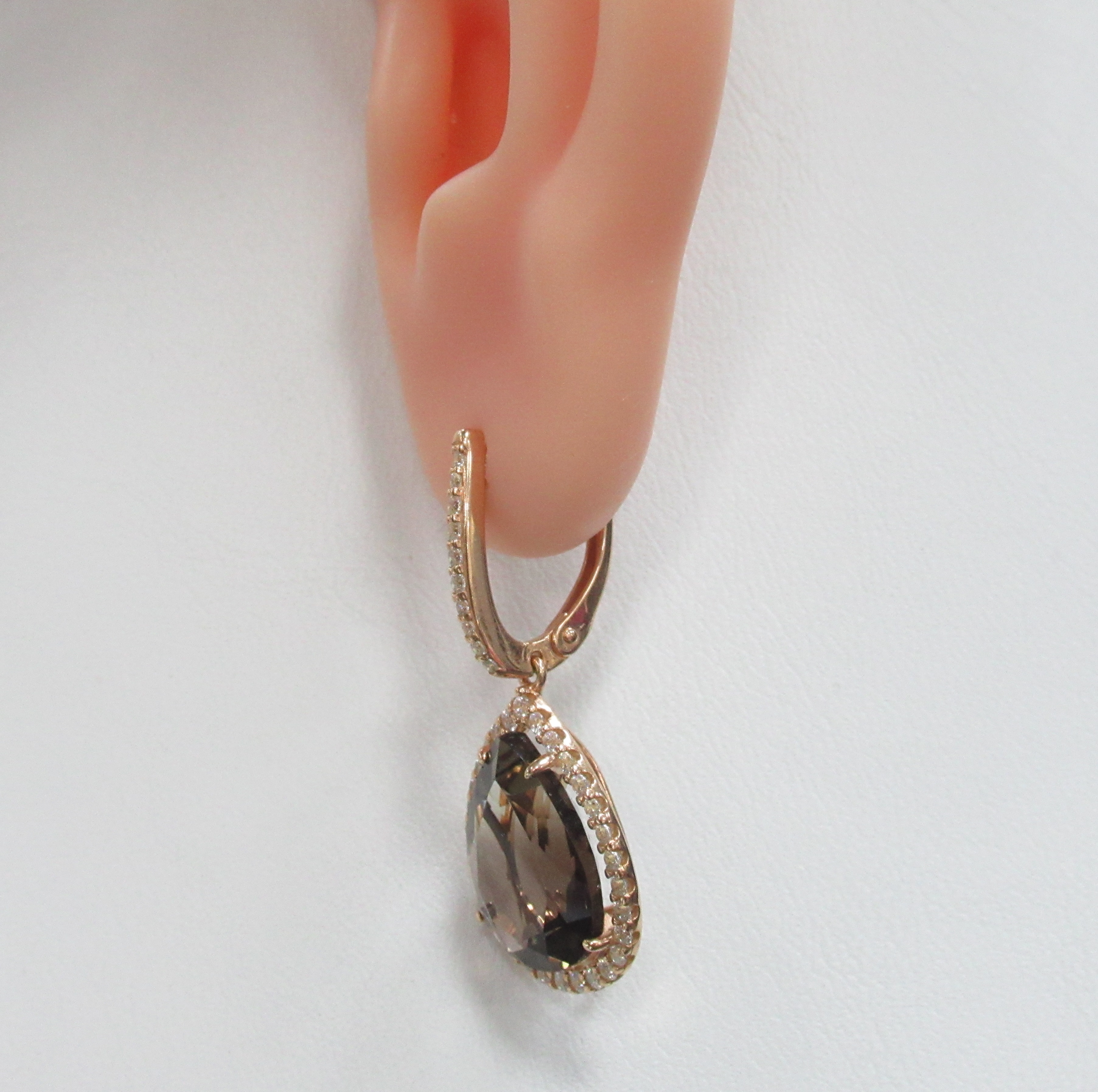 Серебряные серьги с раухцитринами